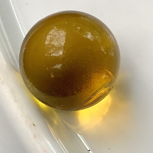 Vintage Clear Light Amber Blown Glass Antique Marble - Picture 5 of 10